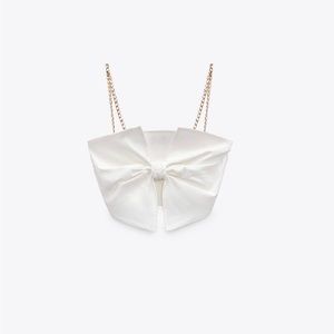 Zara - White bow gold chain top